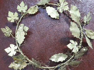 Wreath Handmade Metal Brass Olive Leaves - Vanas Collection